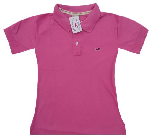 Camisa Polo Hollister Feminina Rosa Claro MOD:70601