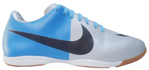 -Tênis Futsal Nike Mercurial Prata e Azul MOD:10407